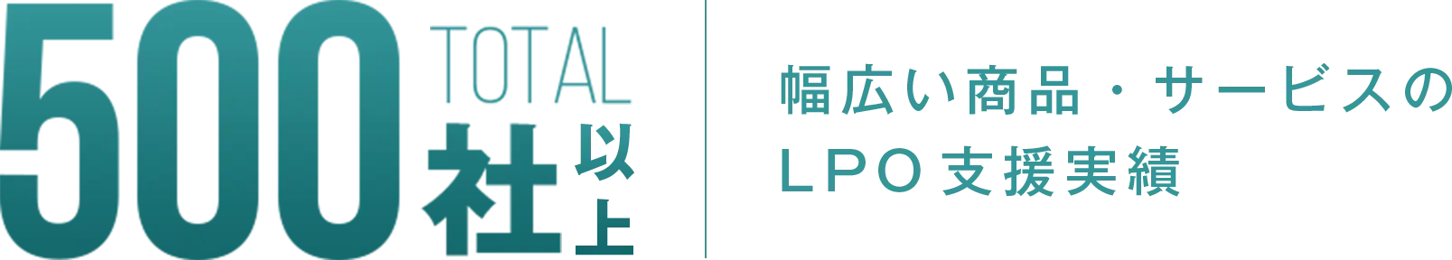TOTAL 500社以上 幅広い商品・サービスのLPO支援実績