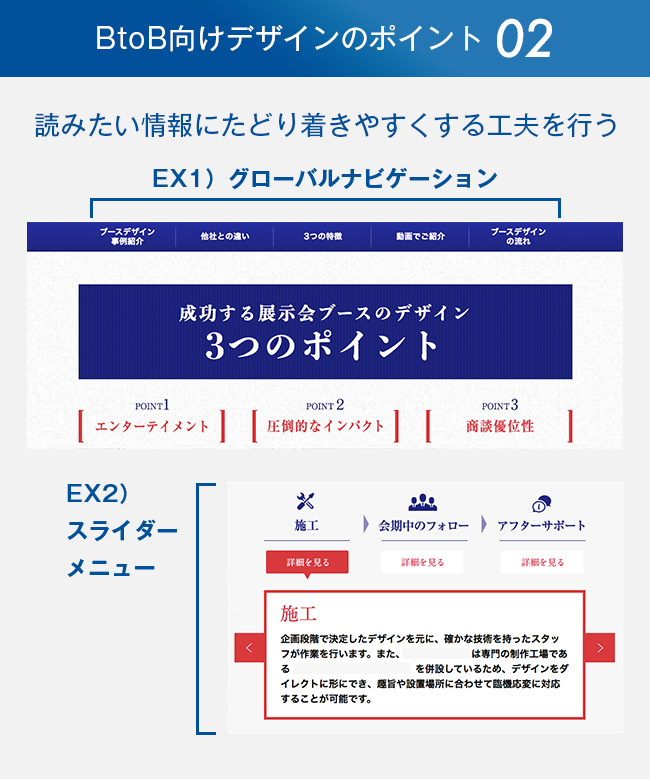 読みたい情報に辿り着きやすくする工夫を行う