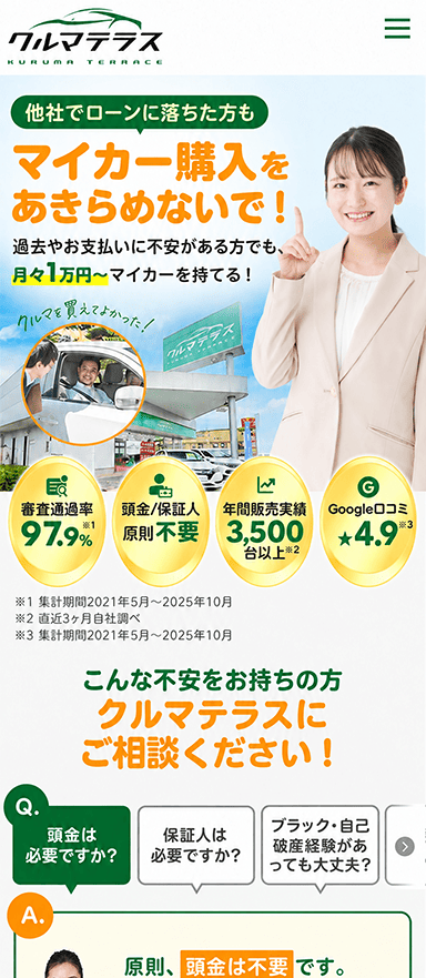 ローン審査に不安のある方向けの中古車販売サービスのLPOを担当