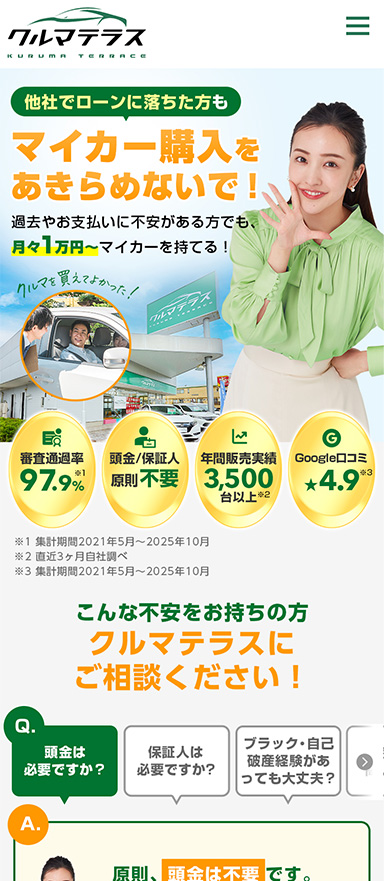 ローン審査に不安のある方向けの中古車販売サービスのLPOを担当