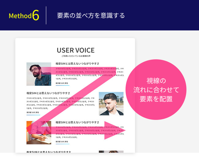 要素の並べ方を意識する