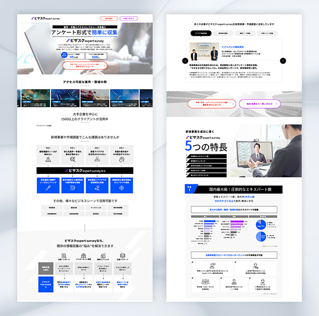 【BtoB】エキスパート人材へのインタビューサービスのLP事例