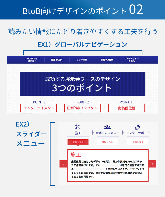 読みたい情報に辿り着きやすくする工夫を行う